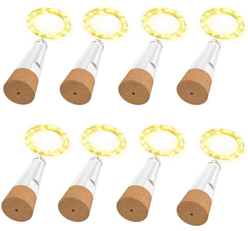 OUSMIN Guirlandes Lumineuses USB, Bouchon LED Rechargeable pour Bouteilles de Vin – Version 2024, Lumières Décoratives pour Fête, Noël, Mariage