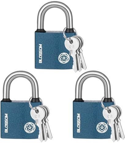 3 Pcs Outdoor Padlock, 32mm Cylinder with 3 Keys Per Lock, Heavy Duty Padlock Outdoor Weatherproof, Padlocks with Keys Outdoor for Wooden Doors, Iron Doors, Lockers Etc