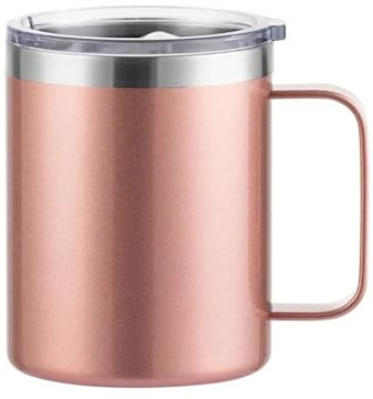 Générique Mug isotherme double paroi avec anse, portable, for le bureau ou la maison(Rose Gold)