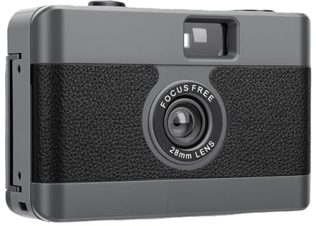 ASHATA 35mm Film Camera Vintage Style Built in Flash for Stunning Retro Photography for Photography Enthusiasts Durable ABS Material (Black)