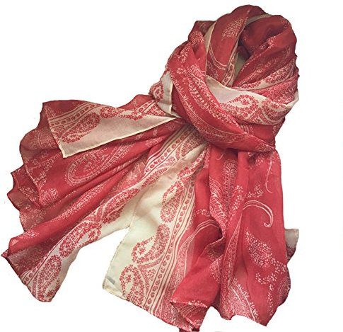 Aiklin Damen Klassische Voile Schal in Rot