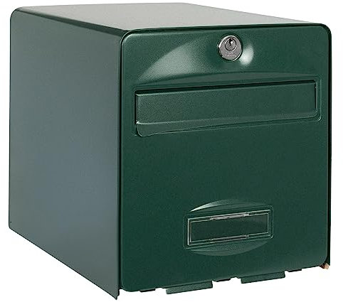 BURG-WÄCHTER Boîte aux Lettres Agréée La Poste, 2 Portes, 509 VE BALthazar, Vert, en Acier Galvanisé, Avec Porte à Ouverture Totale et Stop-Courrier (Porte bloquée à 120°)