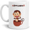 Tassendruck Kaffee-Tasse mit Spruch: Käffchen AFFE/Smiley/Affen-Kopf/Lustig/Witzig/Spaßig/Mug/Cup/Weiss