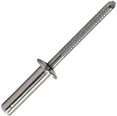 OPIOL QUALITY® Dichtblindnieten mit Flachkopf, gerillter Nietdorn 4x8 mm aus Edelstahl A2 V2A (50 Stück) Flachkopfnieten Dichtnieten Popnieten Bechernieten Niete ISO 16585