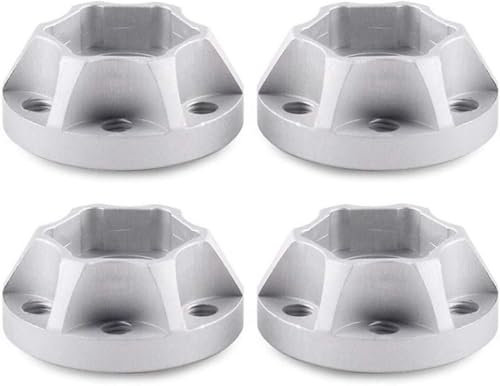INJORA RC 12mm Mitnehmer Hex Hub Adapter Metal Zubehör Set 4pcs für 1/10 RC Crawler 1,9 oder 2,2 Felgen Axial SCX10 TRX4 D90 (Silber 10mm)