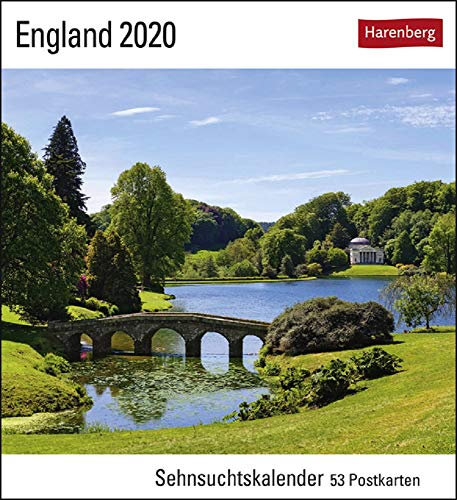 Sehnsuchtskalender England - Kalender 2020 - Harenberg-Verlag - Postkartenkalender mit 53 heraustrennbaren Postkarten - 16 cm x 17,5 cm
