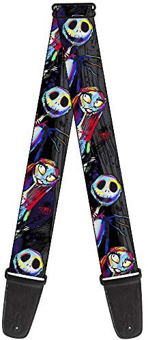 Gitarrengurt Nightmare Before Christmas Jack Sally Pose Electric Glow 5,1 cm breit