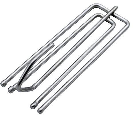 SPTwj 25 ganchos de pliegues para cortina, de metal, de acero inoxidable, resistentes, ganchos de punta profunda