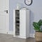 [en.casa] Meuble à Chaussure Rangement Porte-Chaussures avec 2 Portes et 7 Surfaces de Stockage 108 x 55 x 35 cm MDF Effet Blanc