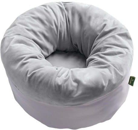 HUNTER Haustierbett Miranda, Farbe: grau, runde Form, extra weich und plüschig, ideal zum Einkuscheln, zum Schlafen und Ausruhen, maschinenwaschbar bei 30 °C, für Hunde und Katzen, Größe: 50 x 50 cm