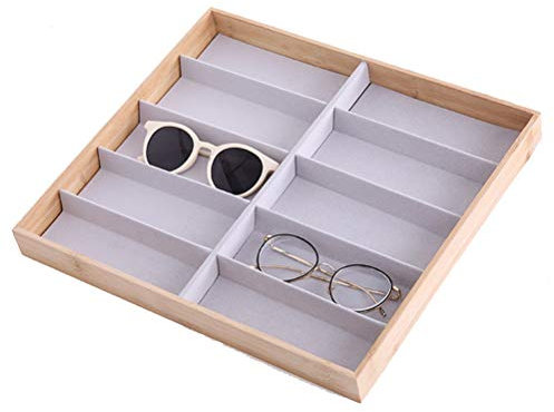 Brillenbox Brillenaufbewahrung Brillenpräsentation Moderne Holz Sonnenbrillen Organizer Box Brillen-Speicher-Halter-Behälter Lesebrille Vitrine Eyewear Exhibition Showcase Haushalt Dekoration Aufbewah