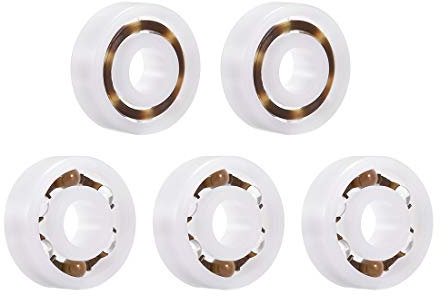 sourcing map 606 Kunststoff-Kugellager, 6 x 17 x 6 mm, Glaskugel, Nylonkäfig, 5 Stück
