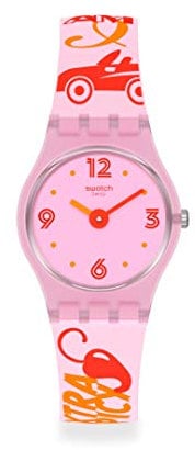 Swatch LP164 Orologio da polso da donna, rosa, trasparente, trasparente, Trasparente, Cinturino
