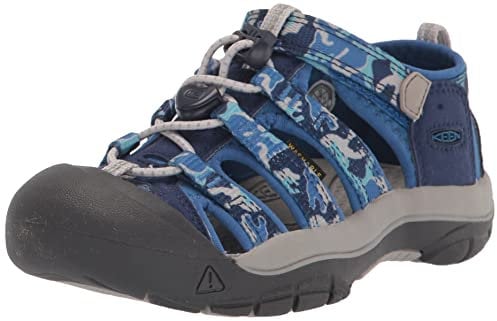 KEEN Newport H2 Closed Toe Sandalen, Camo/Bright Cobalt, 35 EU