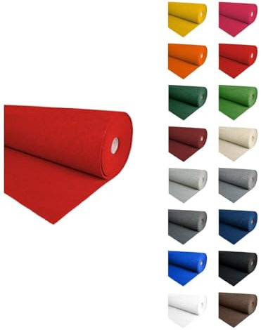 Jardin202 - Alfombra para Eventos Moqueta Ferial | 2m Ancho 2 Metros (Ancho) x 15 Metros (Largo) (10 - Rojo)