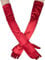 Ancokig Damen Lange Handschuhe Satin Classic Opera Fest Party Hochzeit Braut Handschuhe 1920er Stil Handschuhe Elastisch Erwachsene Größe bis Handgelenk Länge (52 CM-rot)