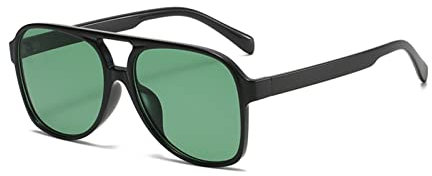 YOJUED Retro Sonnenbrille Gelb Gradient Brille Vintage Tinted Sunglasses für Damen Herren (Schwarz Dunkelgrün), Einheitsgröße