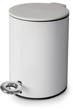 Blue Canyon Natura Donut Pedal Bin| Modern and Stylish Trash Can|3L Bin for Kitchen, Bathroom, Bedroom, Office| Anti-Fingerprint Outer Finish| Stainless Steel Bin| Round Waste Bin| Pastel White