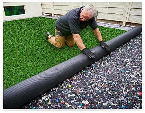 MDEKOR Kunstrasenteppich Outdoor - Kunstrasen wetterfest, Rasenteppich Meterware Grün 100x200 cm, Balkon Bodenbelag wasserdurchlässig mit Drainage 200 cm breit in Echtrasen-Optik