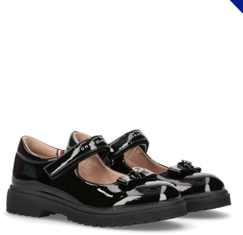Tommy Hilfiger Scarpe in Vernice con Velcro, Zahira, Nero, 31