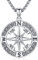 Friggem Collana bussola con Ciondolo bussola Zircone Argento Sterling 925, Collana Bussole Vintage Regali Stagione Laurea Ringraziamento per Uomo Donne