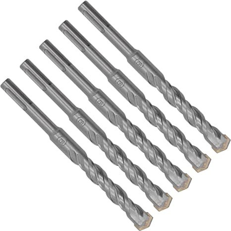 Marteau Perforateur, Forets à Béton Pointe Carbure 160 Mm Longueur 2 Cannelures 5 Pièces pour Briques Pierres Blocs (15mm)