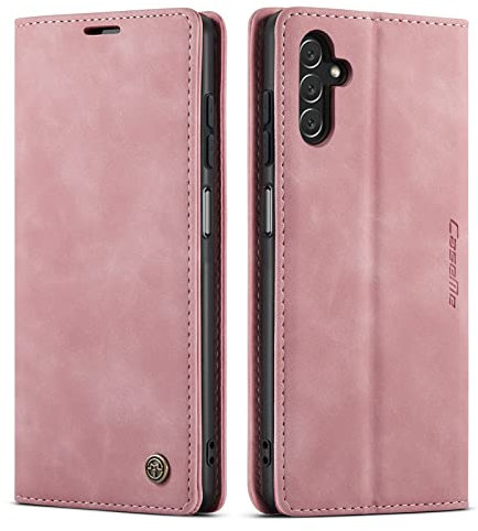 Chocoyi Coque Cuir pour Samsung Galaxy A14 5G, Protection Housse en Cuir PU Portefeuille,Fermeture Magnétique,Fentes pour Cartes,Fonction de Support.-Rose