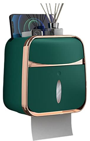 Auto-adhésif Mural pour Papier Toilette Étanche à l'humidité Porte Papier Toilette Plastique Porte Papier Toilette pour Salle de Bain -Vert-1