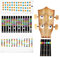 FAVOMOTO Gitarren Noten Aufkleber, Gitarrengriffbrett Gitarrenhals Sticker Farbige Noten Gitarre Zubehör für Gitarre Griffbrett Sticker Griffbrett Position Marker Akustikgitarre