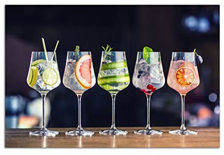 HOPNRU Obst und Cocktail Drink Food Wall Art Bild Küche Dekor Poster Leinwandbild Malerei Moderne Wohnzimmer Esszimmer Dekor (30x45cm-Ohne Rahmen)