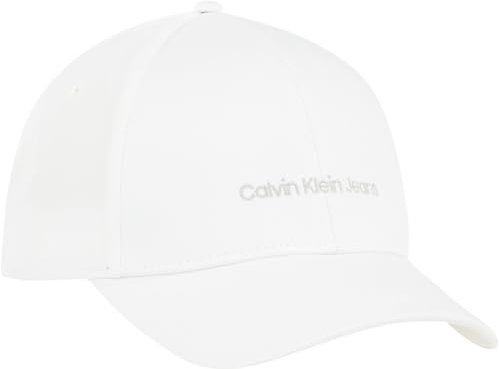 Calvin Klein Jeans Damen Cap Institutional Basecap, Weiß (White/Silver Logo), Einheitsgröße