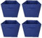 Aryllis Folding Storage Boxes, Navy, Pack of 4, Collapsible Fabric Storage Cubes - 27cm x 27cm