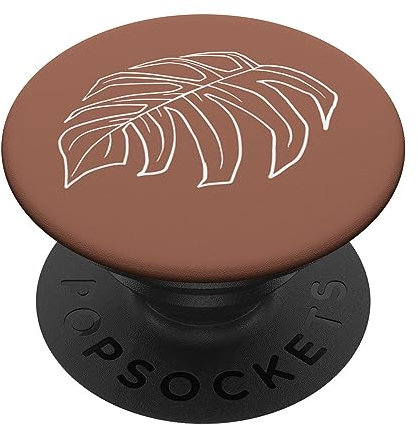 Monstera Leaf Minimalistisches Pastellbraun PopSockets mit austauschbarem PopGrip