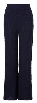 Rich & Royal Crinkled Straight Leg Pants in Blau, Größe S