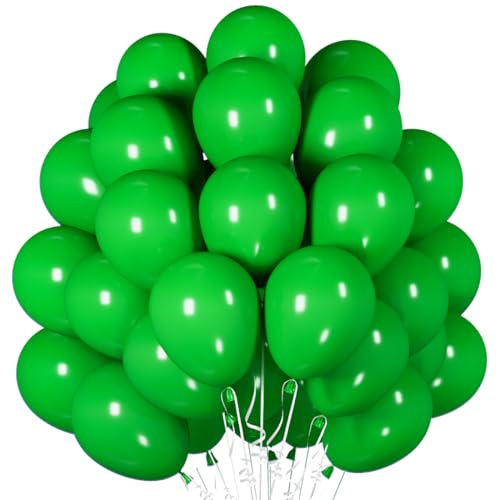 Luftballons Grüne, 60 Stück 12 Zoll Grüne Latex Ballons, Matte Green Helium Ballon Partyballon für Geburtstag Dschungel Thema Babyparty Hochzeit Baby Dusche Feier Wild Eine Safari Tropische Party