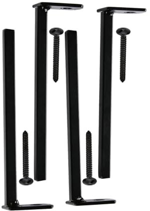 Lot de 2 supports de barre de fenêtre en acier à montage intérieur (7,6 cm, vis de sécurité non amovibles incluses) Noir