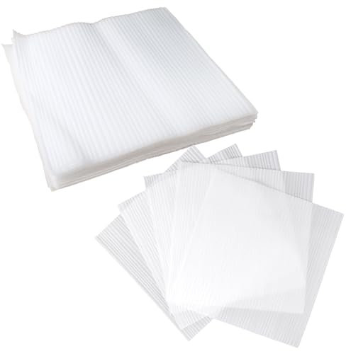 SYF-UN 100PCS 12 x 12 Inches Cushioning Foam Wrap Sheets Moving Supplies Packing Cushion Foam Packing Material for Dishes Plates Glasses Vases Cups, All Purpose Protection, Storage(Ultra Thin 0.5mm)