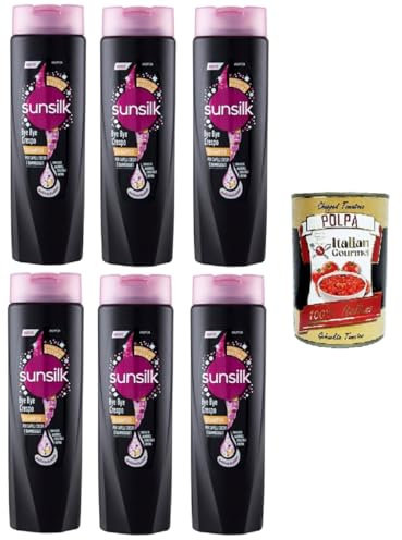 Sunsilk bye bye crespo shampoo per capelli crespi e danneggiati Bye Bye Frizzy Shampoo für krauses und strapaziertes Haar 6x250 ml+ Italian Gourmet polpa 400g