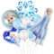 Frozen Geburtstag Luftballons Mädchen, 11PCS Elsa Luftballon Blau Geburtstag Kit, Schneeflocken Ballons, Folienballons Blau Eiskönigin Geburtstagsdeko Für Mädchen Partei Hintergrunden