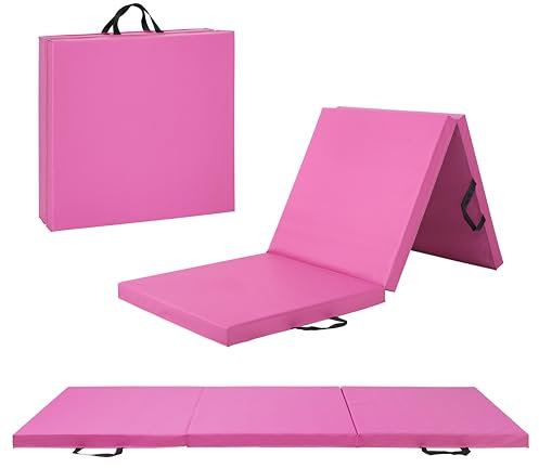 CAP Barbell Tappetino per esercizi pieghevole - Durevole, antistrappo, imbottitura spessa per fitness, aerobica, ginnastica e allenamento a casa. 120 cm L x 24 cm x 20 cm di spessore