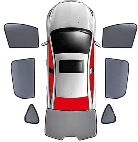 MaKeMoney Cortina Parasol Coche para Peugeot 5008 2017-2022, Protección UV Ventanilla Lateral Transpirable Side Window Sunshades Accessories,E/7 Wholecar