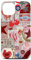Hülle für iPhone 13 Adrette rote Kokette Kirsche Herz & Stern Vintage Love Collage