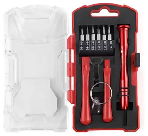 Dekton 17pc Smartphone Repair Set-Ideal for Mobile Device Repairs| Durable Storage Case Included| Complete Set with Opening Lever, Sim-Slot Opener, Bit Holder, Screwdriver Bits, Suction Cup Many More