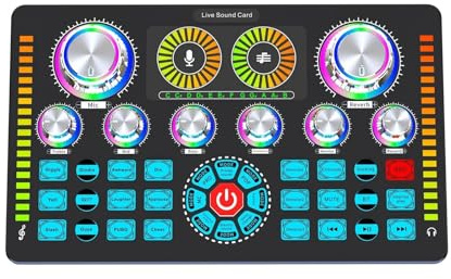 DJ-Controller, Q7 Live-Soundkarte for PC, Mobiltelefon, HiFi-Mixer, Aufnahme-Gesangsausrüstung, Set for Live-Übertragung und Aufnahme, Soundkarte