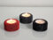 Teelichthalter (3er Set) - @AcubycArt - für kleine Teelichter - modernes Design (Rot, dunkel Grau, Schwarz, 3 cm)