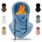 crazy bean Mütze Fleece Winter Sturmhaube Warme Kapuzenschal 2 in 1 Winddicht Hut mit Wolle-Futter para Ski Cycling(Blau)