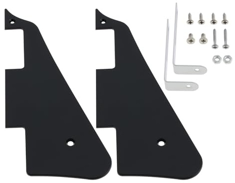 SG Store 2 Sets LP Gitarre Pickguard Plate Guitar Front and Rear Cover Protection Plate for Electric Guitar Pickguard Black With Mounting Bracket