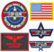 5 PCS Top Gon Bügelaufnäher für Kleidung, USA US Flagge Aufnäher bestickt nähen Aufnäher Luftwaffe Marine Armee Jacke taktische militärische Logo dekorative Applique