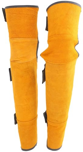Vobumix 1 Par De Botas De Soldadura, Polainas, Cubiertas De Botas De Seguridad, Polainas De Trabajo para Soldador, Protector De Pie Antiescaldaduras para Trabajo Y Construcción De Soldador