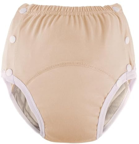 Culottes d'incontinence en coton pour adultes : lavables, respirantes, réglables et anti-fuites pour personnes âgées (jaune, 3XL)
